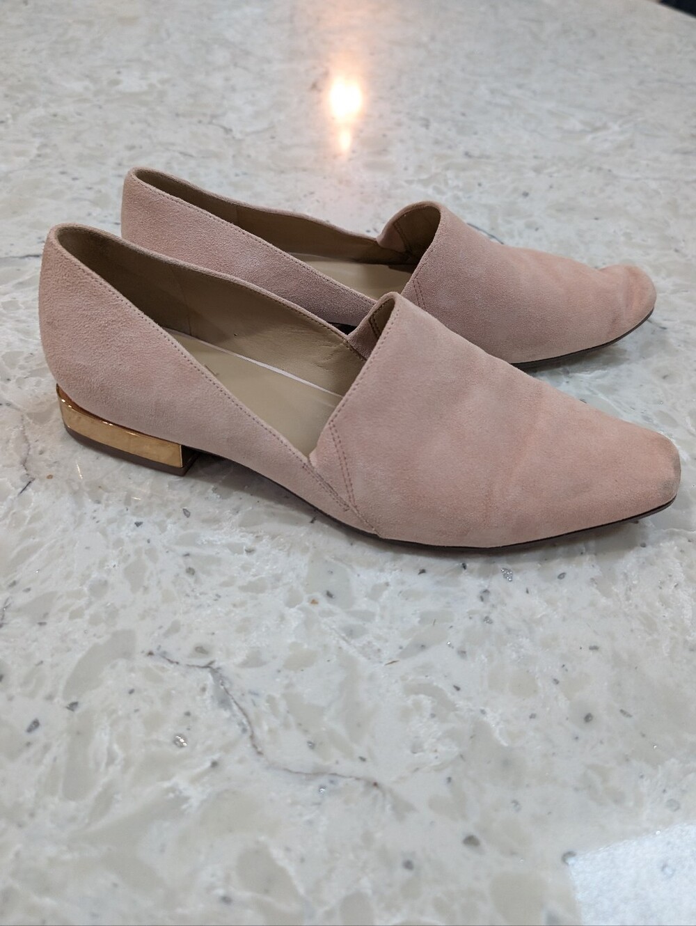 Naturalizer Womens Collette Loafer Suede Flats Pink Dusty Rose 7.5 Wide